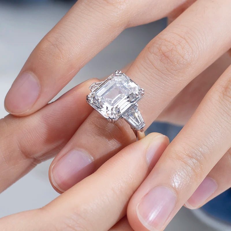 Emerald Cut Lab Grown Diamond Ring 18K Gold Jewelry - The Gold Collective