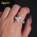 Moissanite Pear Cut Engagement Ring in 925 Silver