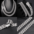 15mm 925 Silver Cuban Link Full Iced Out VVS Moissanite Cuban Chian - The Gold Collective